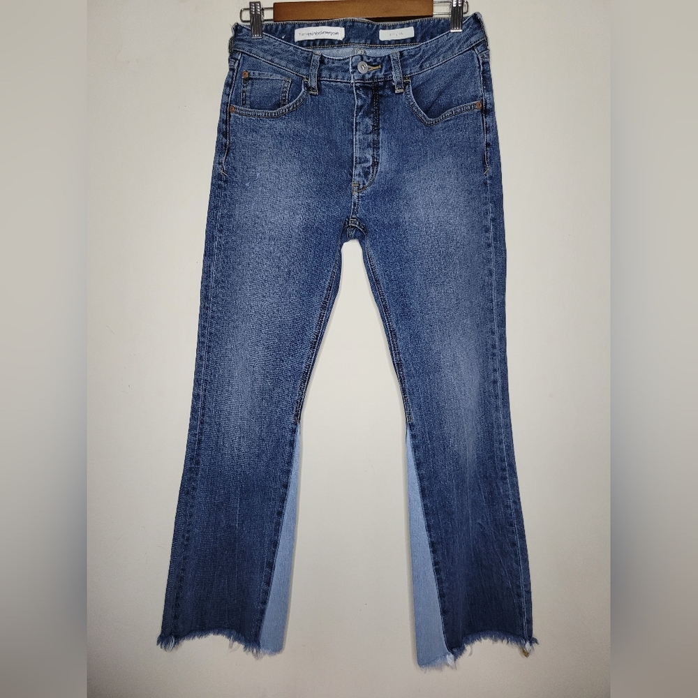 Pilcro 2 Tone Blue Flare & Wide Leg Jeans